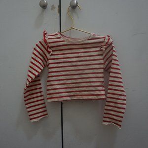 Zara red and white striped tee